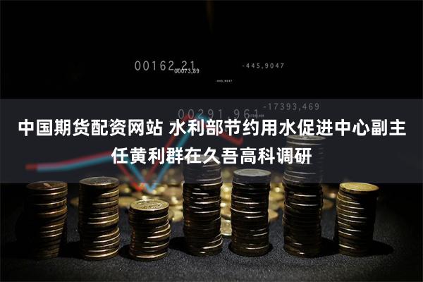 中国期货配资网站 水利部节约用水促进中心副主任黄利群在久吾高